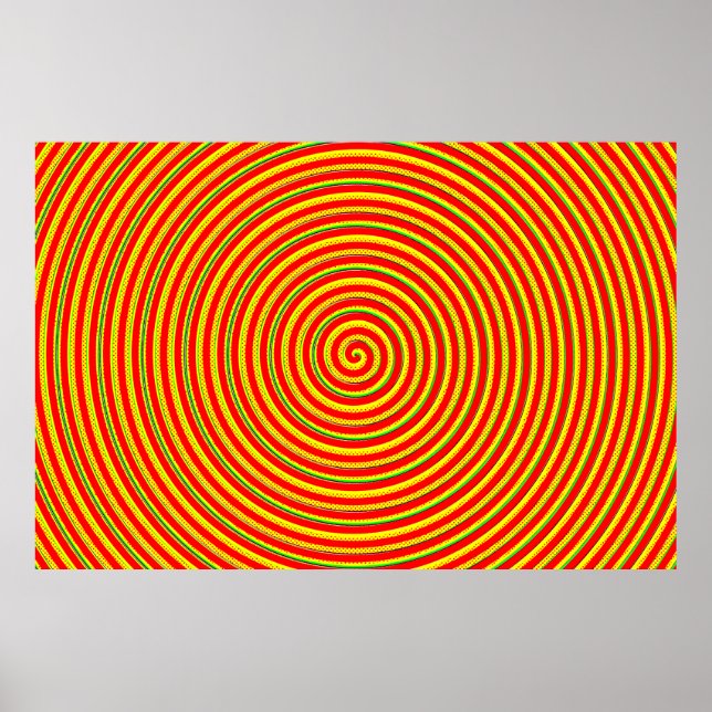 Poster Espirais de Arco-íris Centradas (Frente)