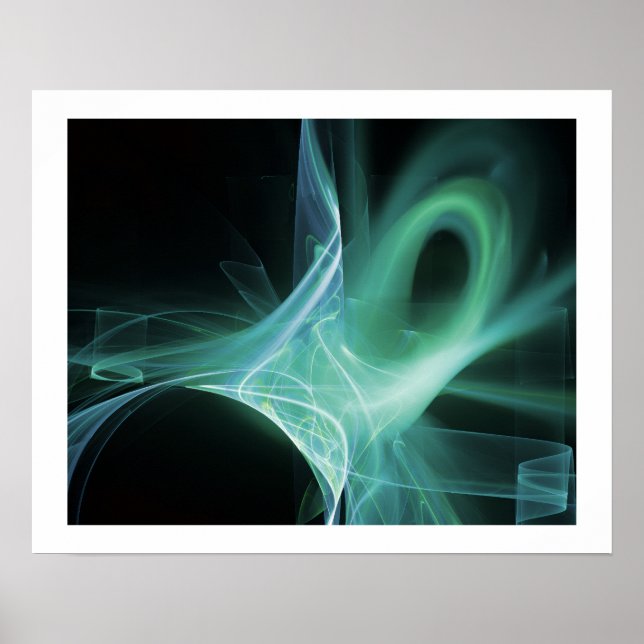 Poster ESPIrais em azul, verde, azul-esverdeado (Frente)
