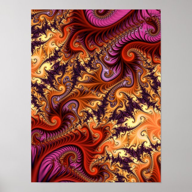 Poster espirais fractais decorativas (Frente)