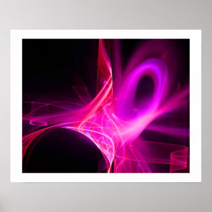 Pôster ESPIrais FRACTAIS EM ROXO ROSA FÚCSIA Abstrato