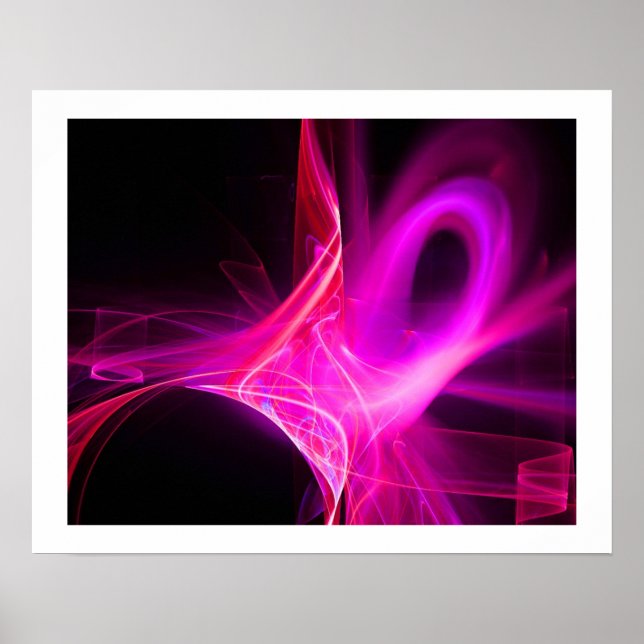 Pôster ESPIrais FRACTAIS EM ROXO ROSA FÚCSIA Abstrato (Frente)