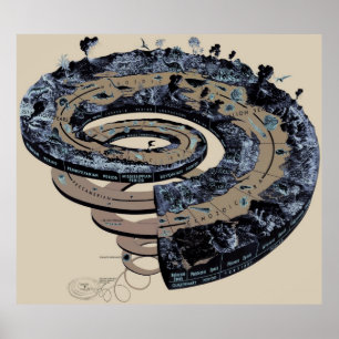 Poster Espiral antiga do tempo em Tan