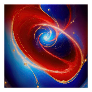 Pôster Espiral Cósmica Vermelha e Azul