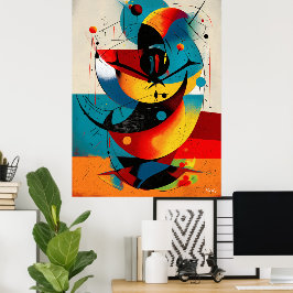 Poster Espiral Cromática – Movimento Abstrato de Meados d