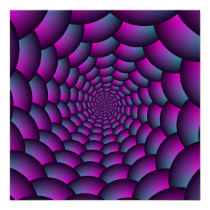 Pôster Espiral da bola no poster perfeito azul e roxo