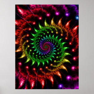 Poster Espiral de Arco-íris Giratória
