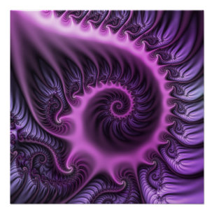 Pôster Espiral De Arte Fractal, Roxal, Rosa-Legal, vívida