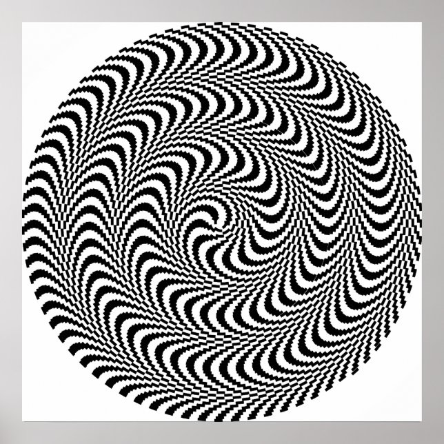 Pôster Espiral de Bloco Ótico Colorível (Frente)
