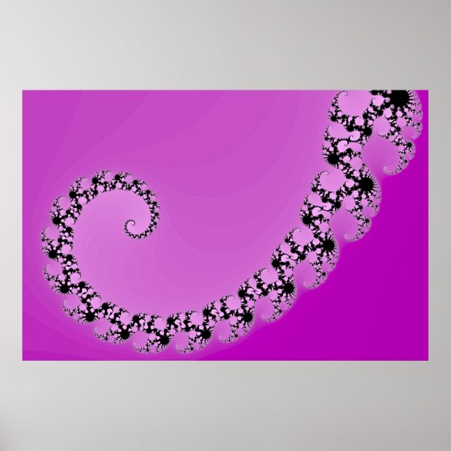 Pôster Espiral de Mandelbrot Roxo (Frente)