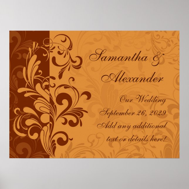 Pôster espiral de outono de Ouro quente (Frente)