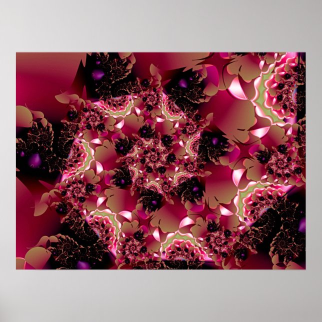 Poster Espiral de Renda Rosa (Frente)