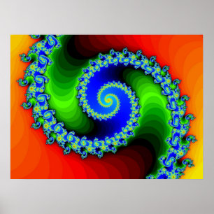 Pôster Espiral do arco-íris, simples (impressão)
