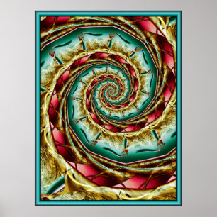 Poster Espiral Dourada de Purpurina