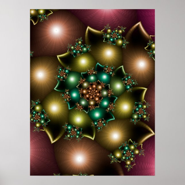 Poster Espiral Fractal de Natal (Frente)