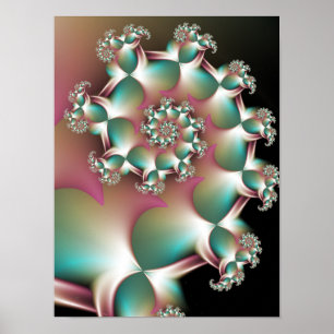 Poster Espiral Fractal Iridescente