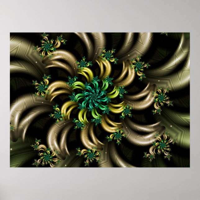 Poster Espiral Fractal Listrada (Frente)