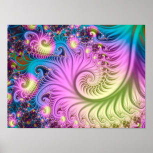 Poster Espiral fractal perolada