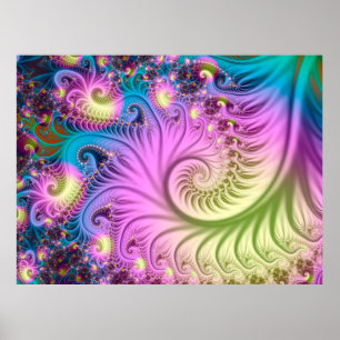 Poster Espiral fractal perolada