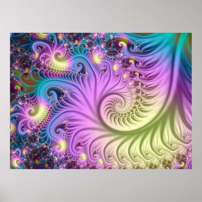 Poster Espiral fractal perolada (Frente)