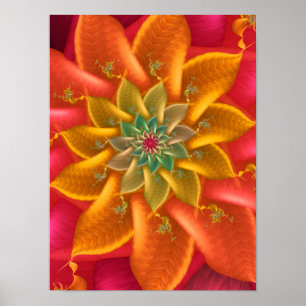Poster Espiral Fractal Vibrante