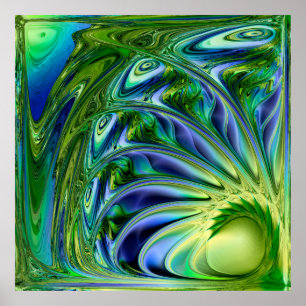 Poster Espiral Marinha Amarelo e Verde