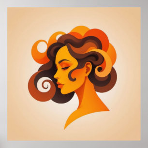 Poster Espiral ouro: Retrormoderna Retrato para Mulher