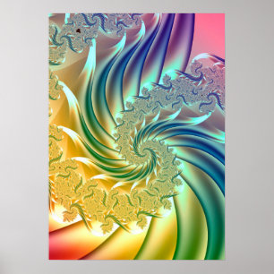 Poster Espiral Pastel do Arco-Íris