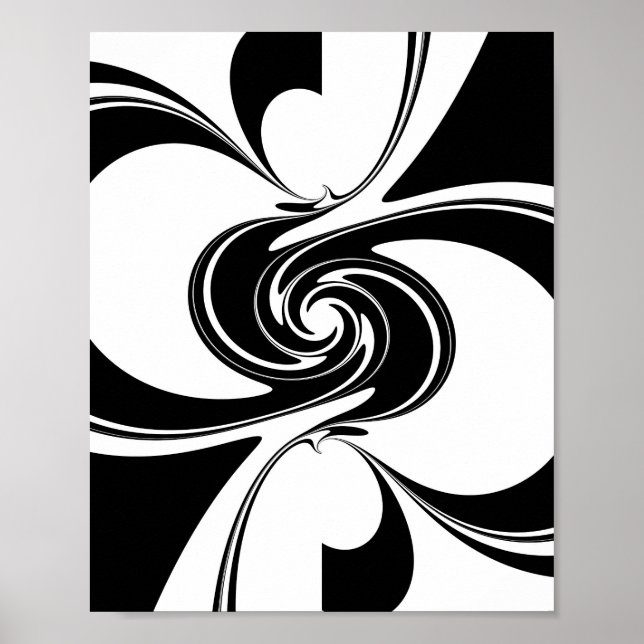 Poster Espiral Preto e Branco (Frente)