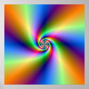 Poster espiral psicadélico de quatro ventos