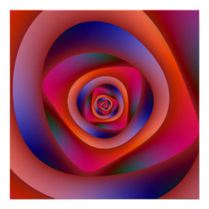 Pôster Espiral Psicodélica Labirinto Zazzle Poster Perfei