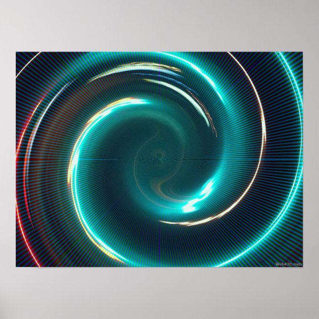 Poster Espiral psicodélica neon (Frente)