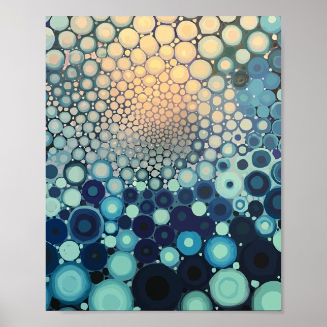 Poster Espiral Radiante dos Círculos Concentrados (Frente)