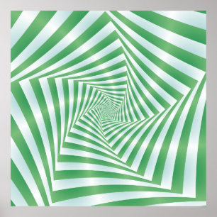 Poster Espiral riscado em verde e azul pálido