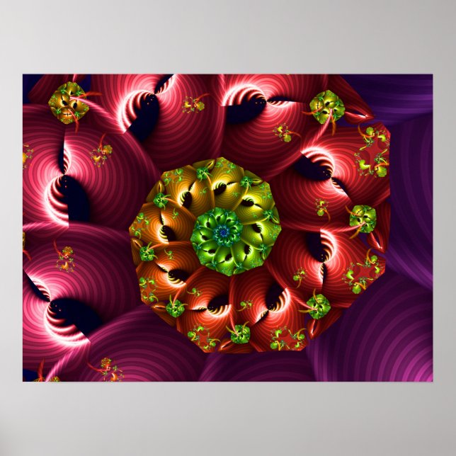 Poster Espiral Roxo Vermelho (Frente)