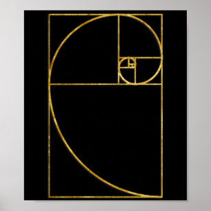 Poster Espiral sagrado de Fibonacci da relação dourada