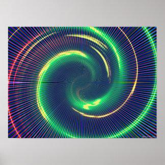 Poster espiral verde trippy