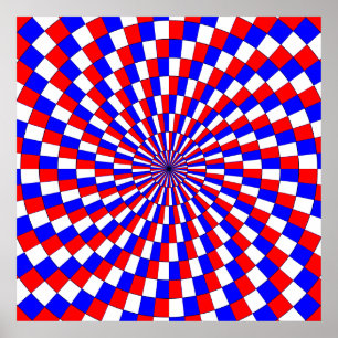 Poster Espiral Vermelho Azul por Kenneth Yoncich