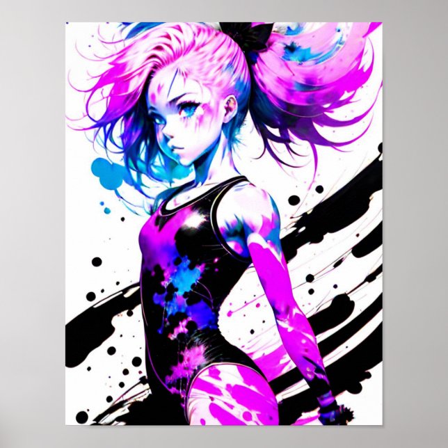 Poster Espírito Abstrato de ginástica do ginasta (Frente)