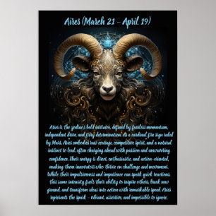 Poster Espírito Ardente de Áries com Ilustração de Carnei