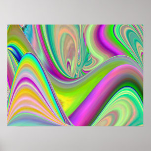 Poster Espírito da Brisa de Verão Abstrata 3D Rainbowart