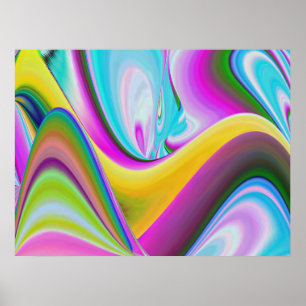Poster Espírito da Brisa de Verão Abstrata 3D Rainbowart