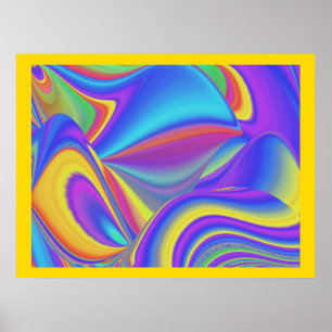 Poster Espírito da Brisa de Verão Abstrata 3D Rainbowart