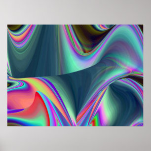 Poster Espírito da Brisa de Verão Abstrato 3D Rainbowart