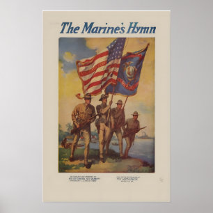 Poster Espírito de 1917 Corpo de Fuzileiros Navais dos EU