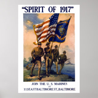PÔSTER ESPÍRITO DE 1917 U. S. MARINES