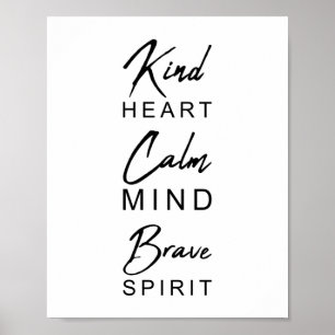 Poster Espírito de Coração Calmo e Coração   Inspira