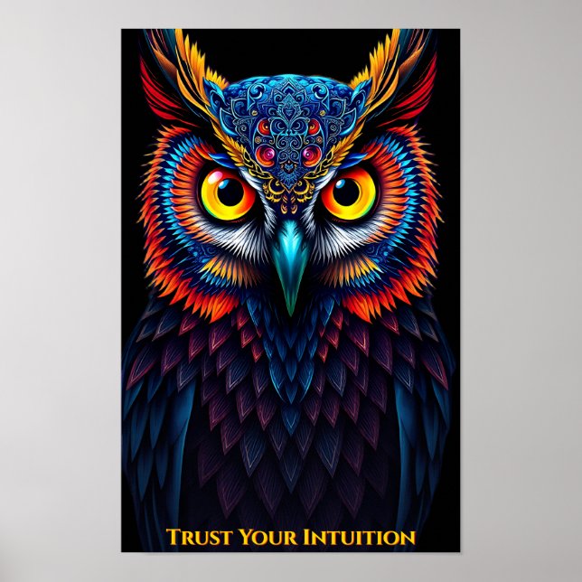Poster 🦉 Espírito de Coruja Mística - Sabedoria Sagrada  (Frente)