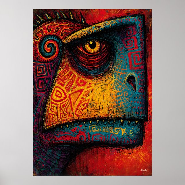 Poster Espírito de Dinossauro Primal Abstração Expression (Frente)