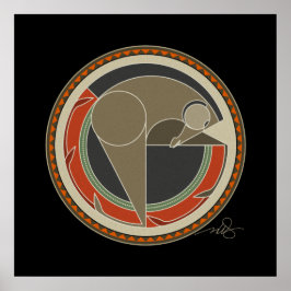 Pôster Espírito de fundo negro de cavalo