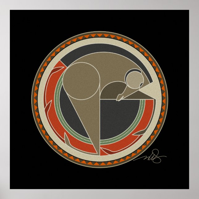 Pôster Espírito de fundo negro de cavalo (Frente)